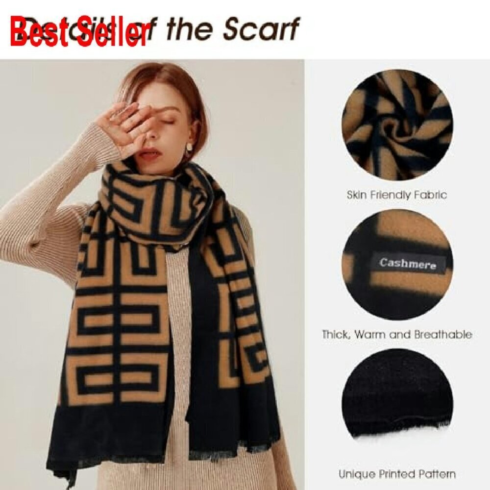 Oversized Blanket Shawl Soft Classic Tassel Scarf Elegant Winter Wear - Picture 3 of 7